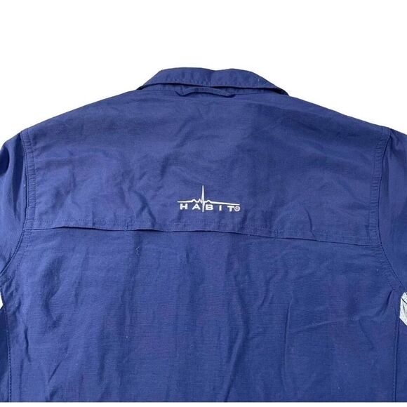 Habit Shirt Womens Navy Blue Button Up Fishing Short Sleeve Small - Picture 5 of 7